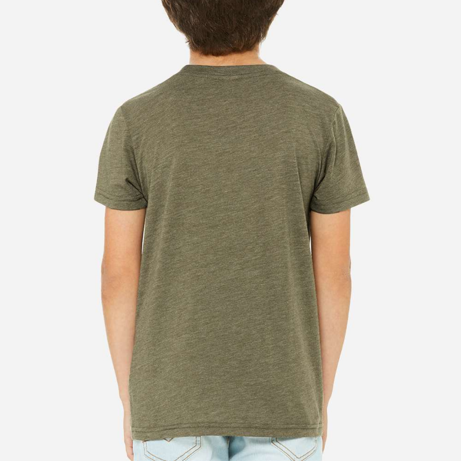 USA Youth Triblend Tee - Military Green back mockup