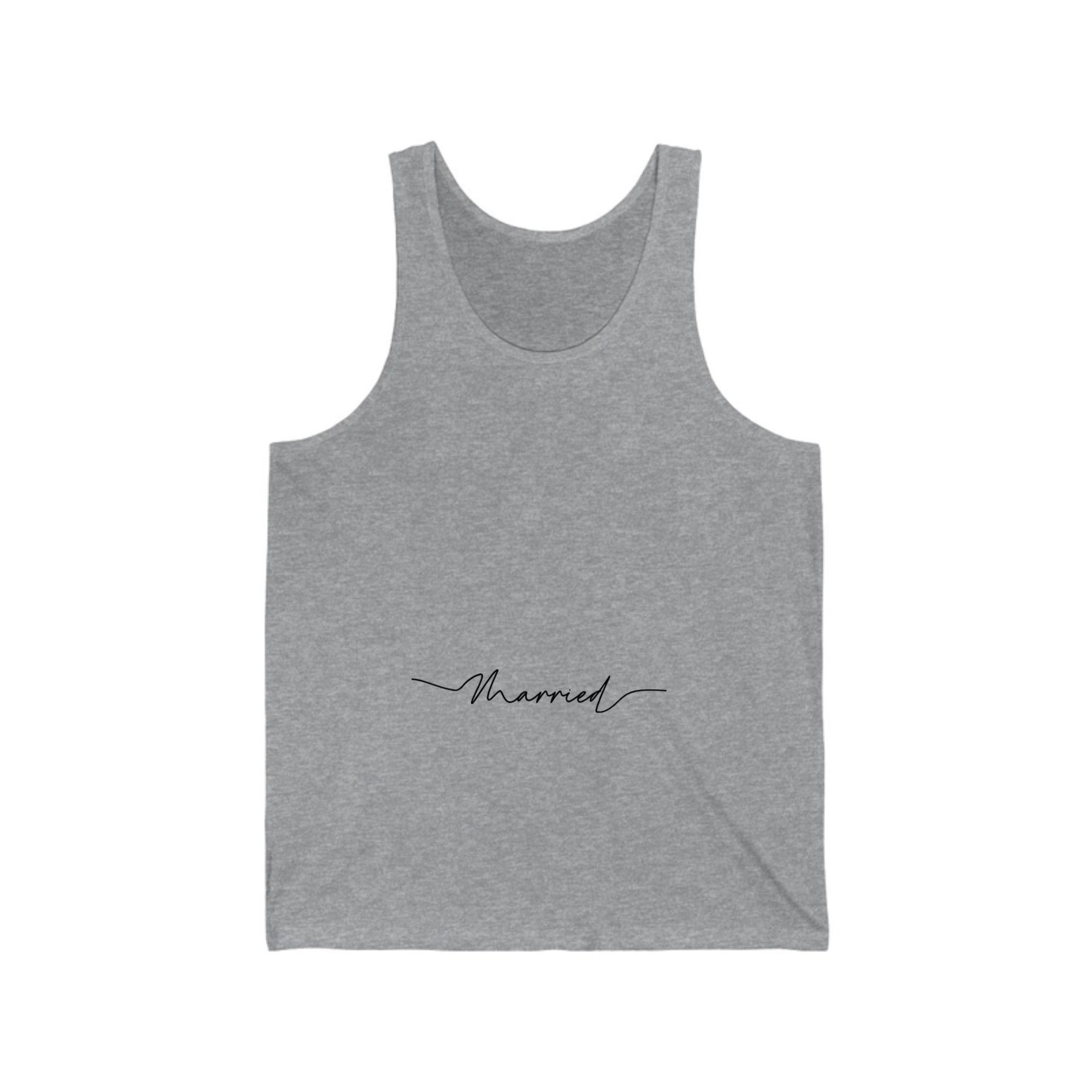 Our First Christmas Married Unisex Jersey Tank