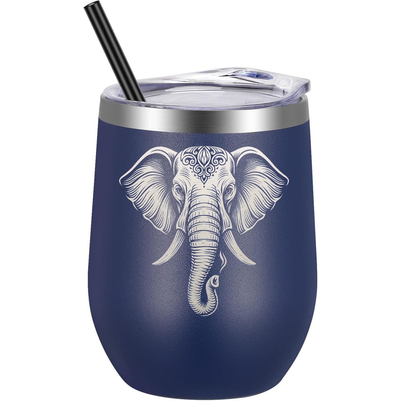 Elephant Wine Tumbler - Navy