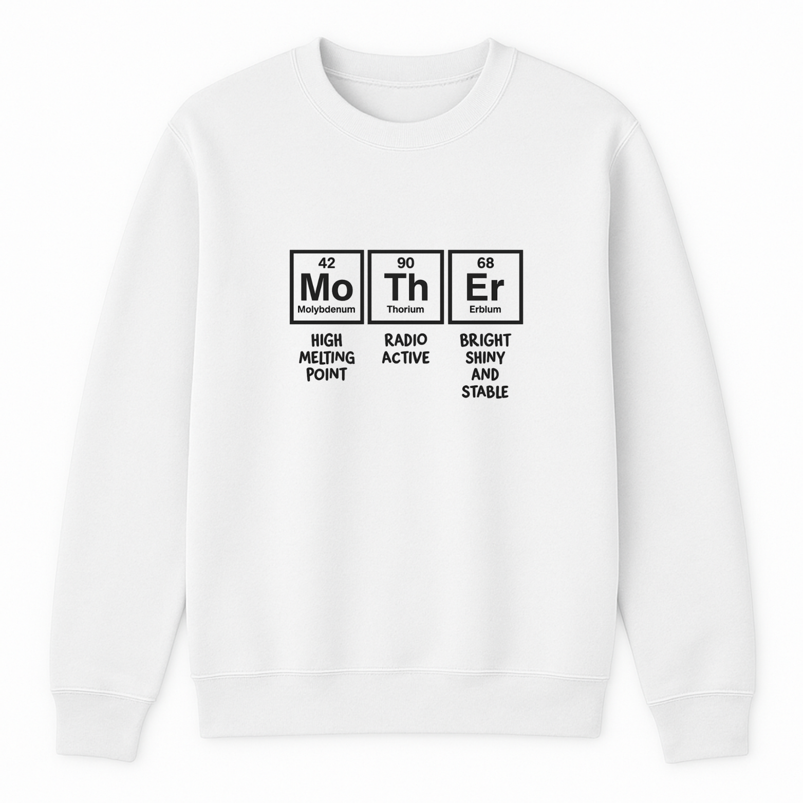 Mom Chemistry Crewneck Sweatshirt - White mockup