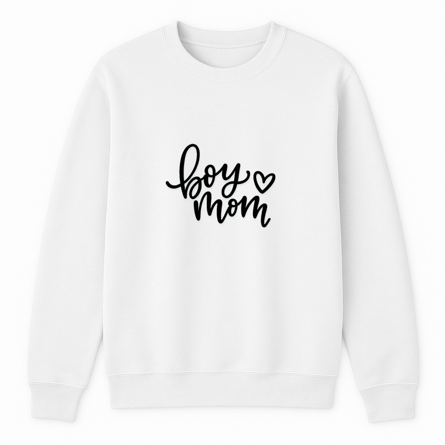 Boy Mom Crewneck Sweatshirt - White mockup