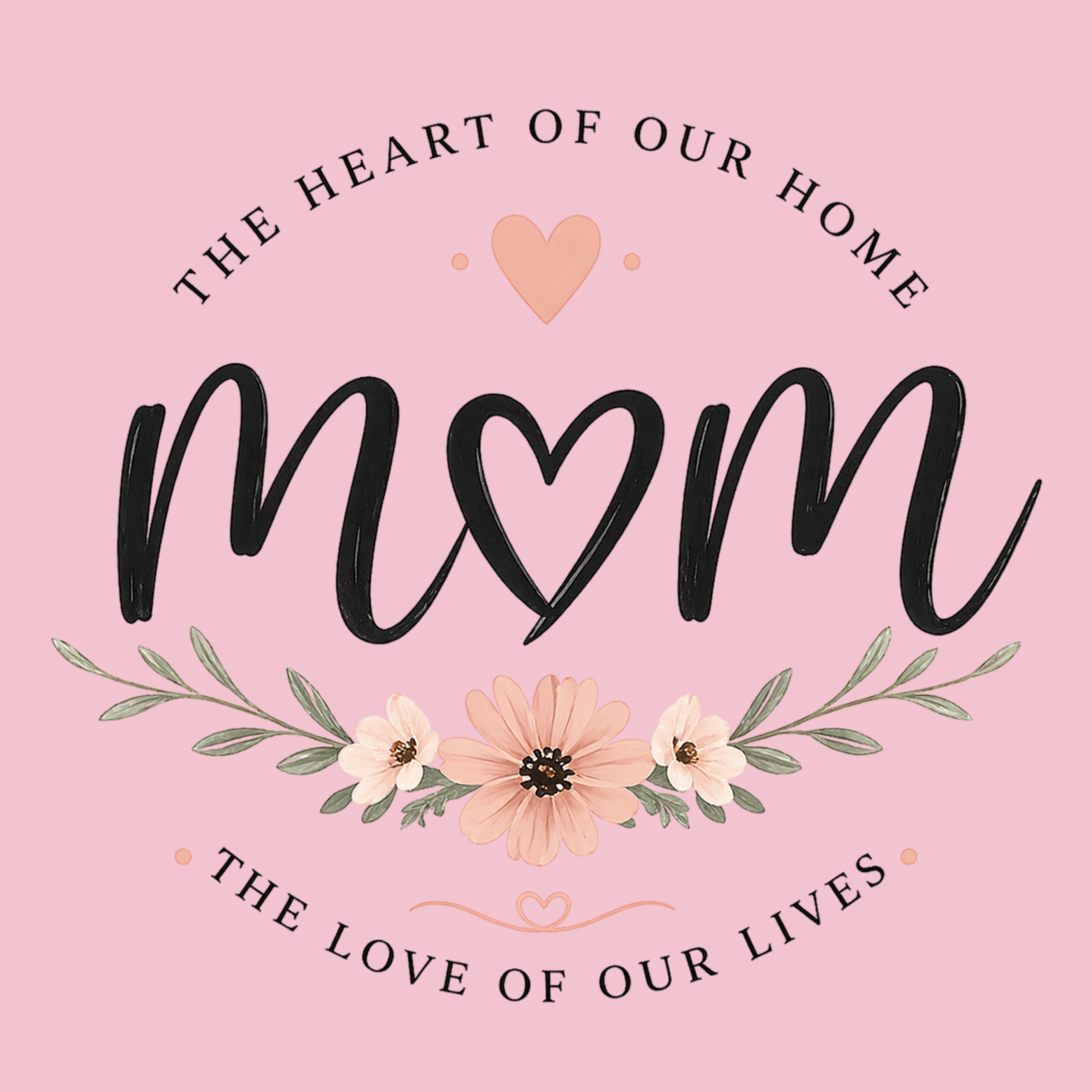 Mom The Heart Of Our Home Women's Ultra-Premium Triblend T-Shirt - Pink design preview