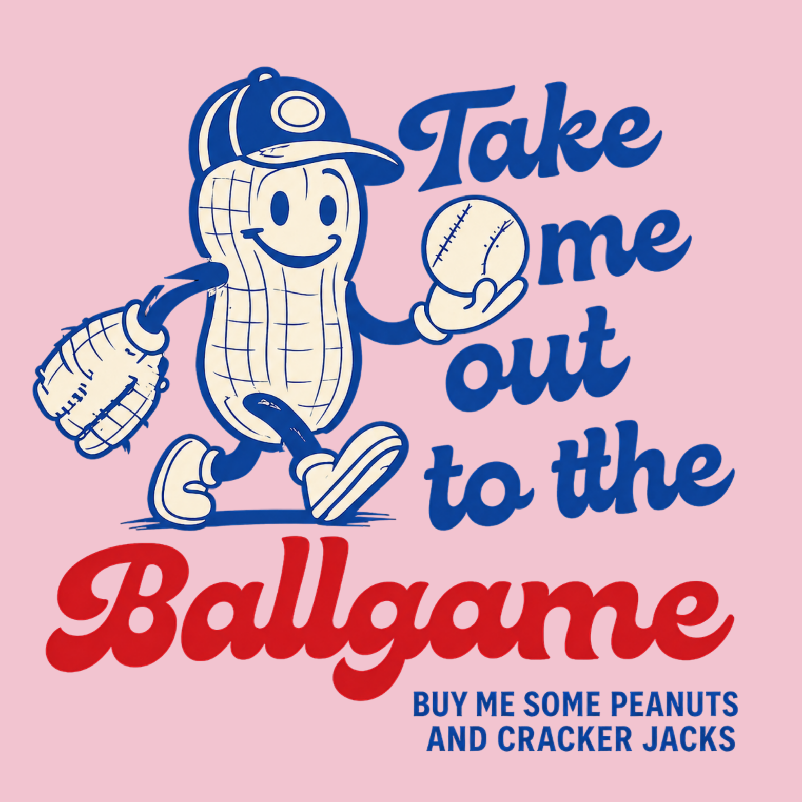 Take Me Out To The Ballgame Women's Ultra-Premium Triblend T-Shirt - Pink design preview