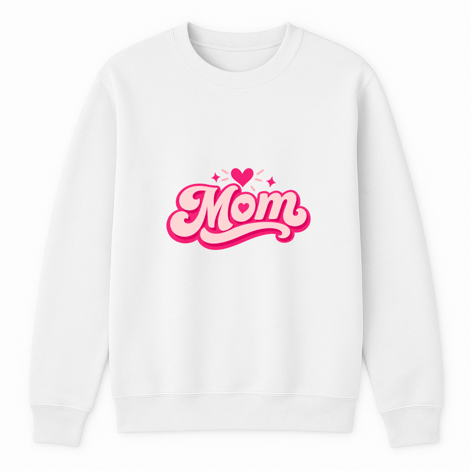 Mom Heart Crewneck Sweatshirt - White mockup