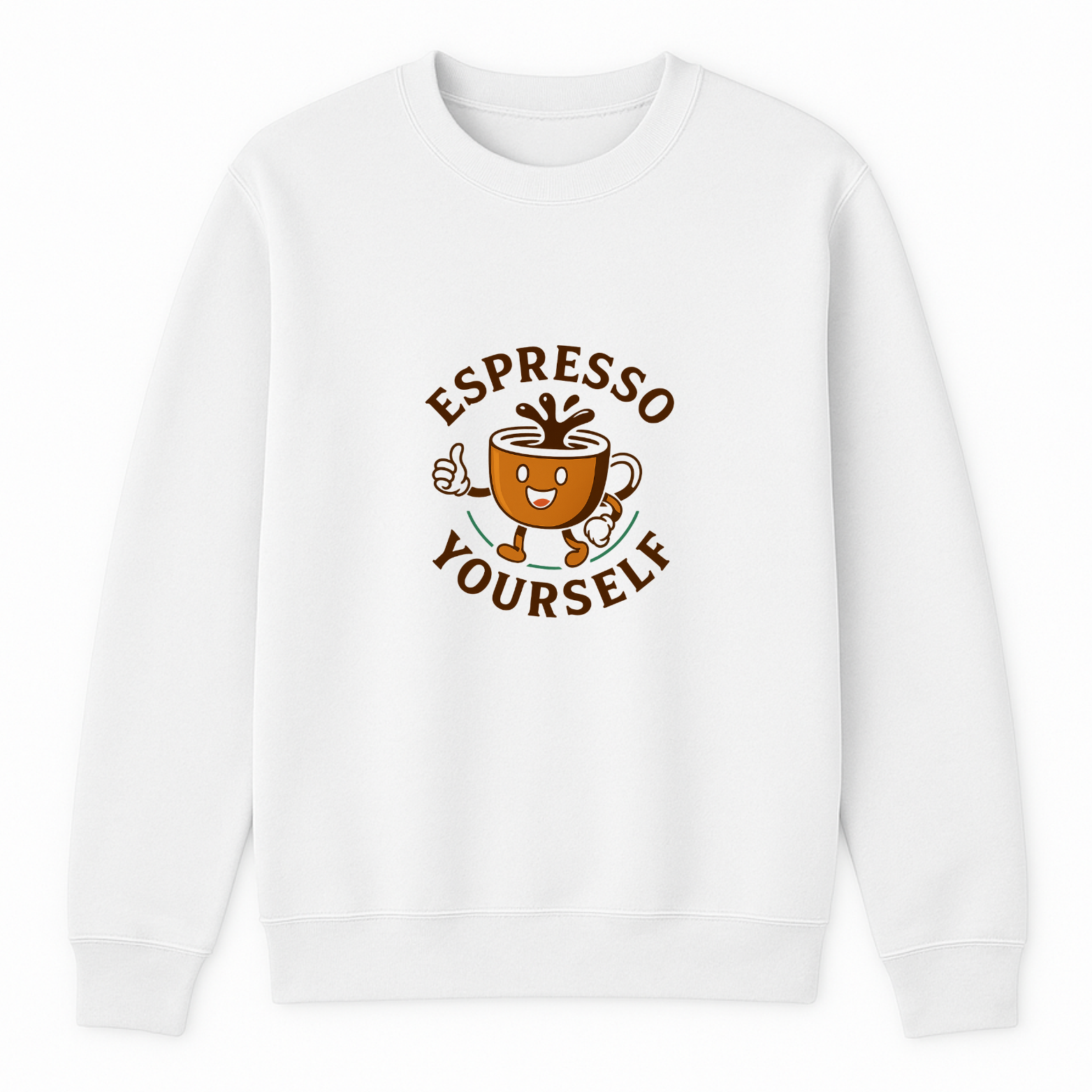 Espresso Yourself Crewneck Sweatshirt - White mockup