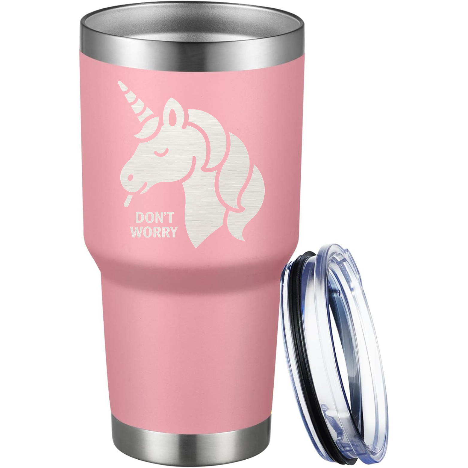 Don't Worry Unicorn 30oz Tumbler - Pink