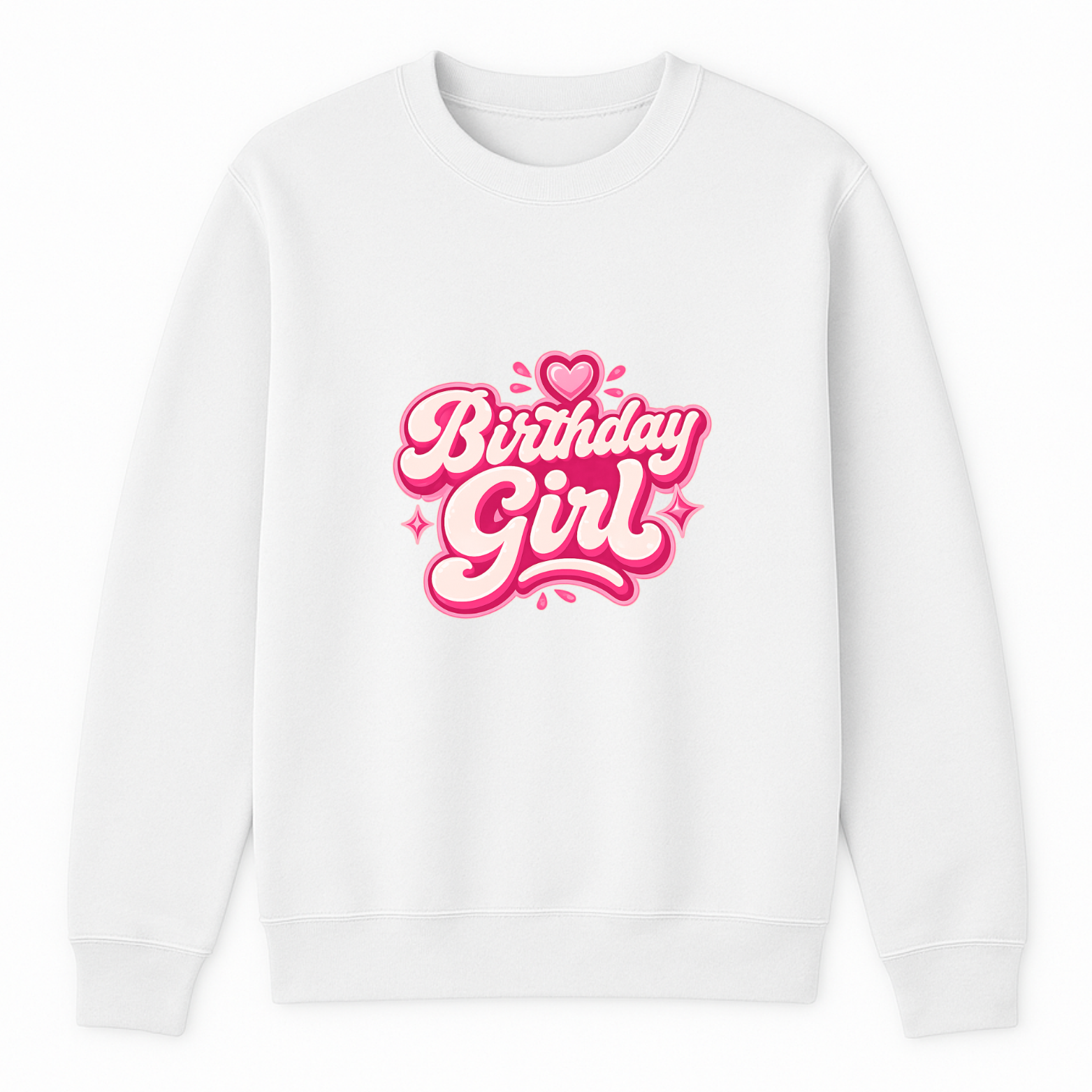 Birthday Girl Crewneck Sweatshirt - White mockup