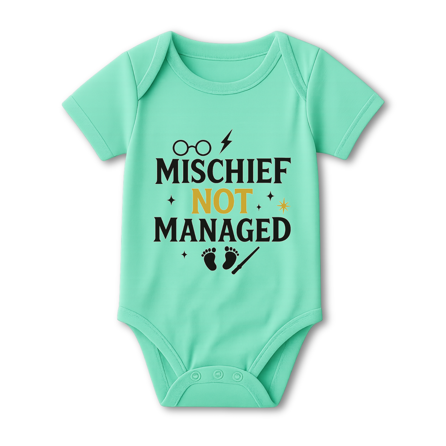 Mischief Not Managed Baby Onesie color variation 2
