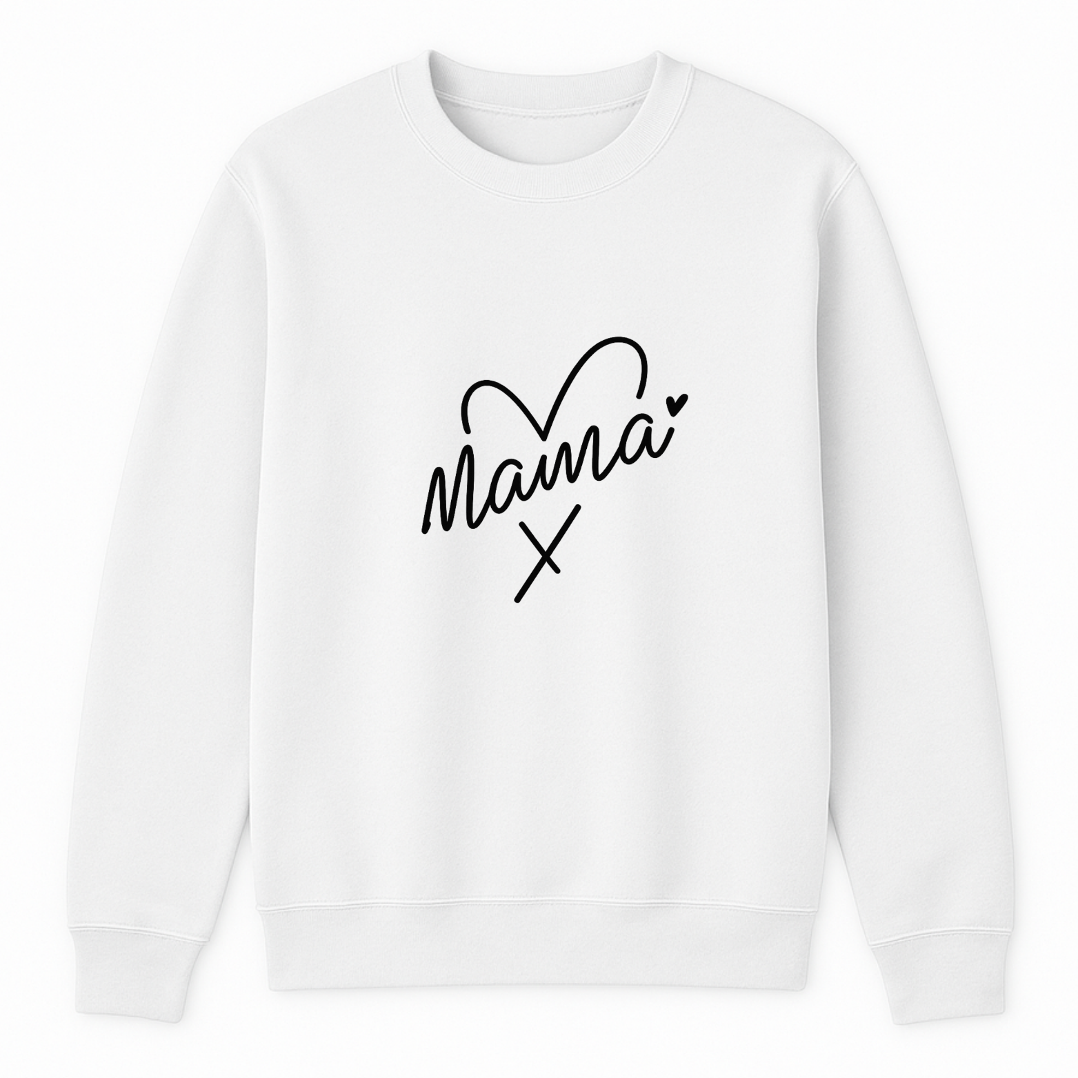 Mama Heart Crewneck Sweatshirt - White mockup