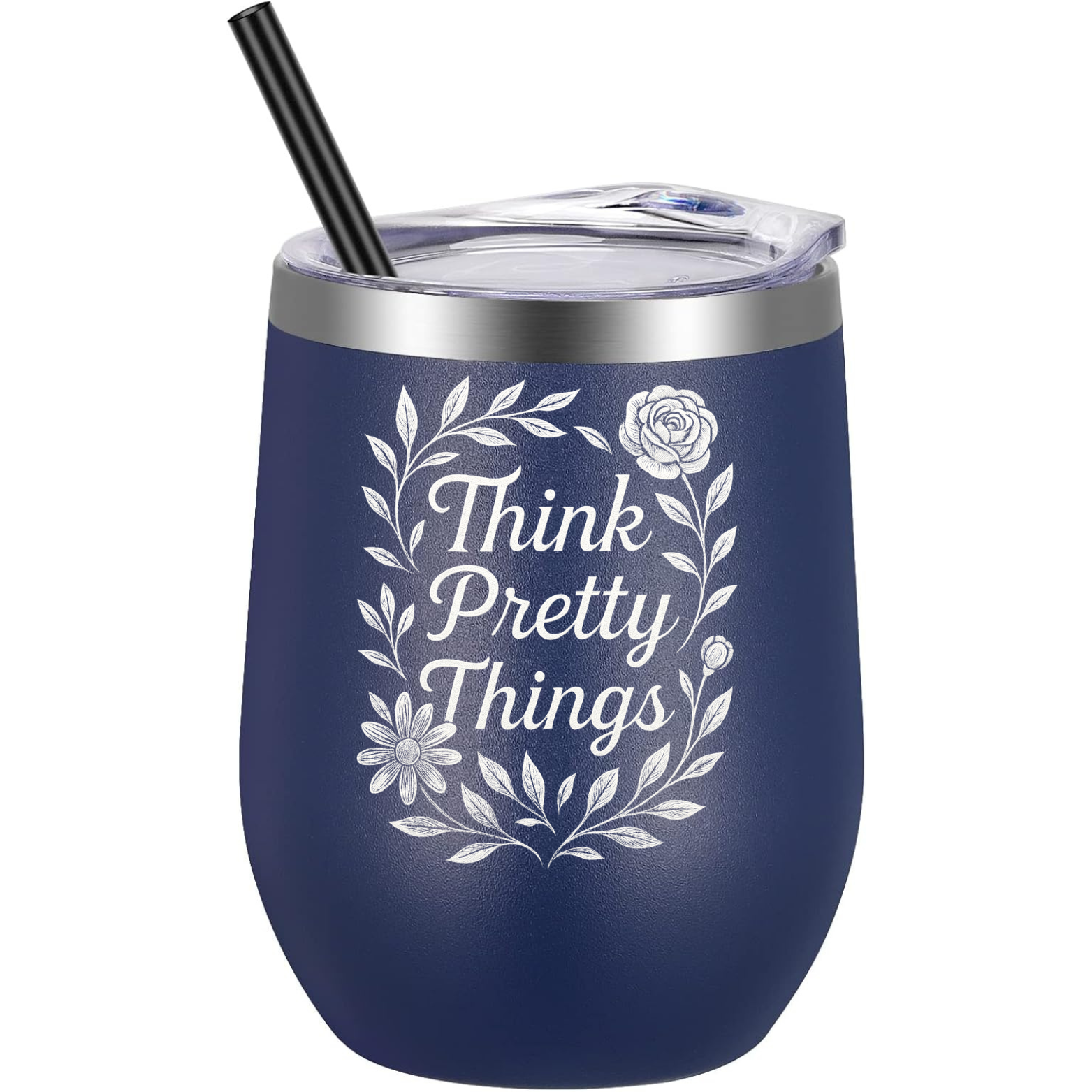 Think Pretty Things Wine Tumbler - Navy