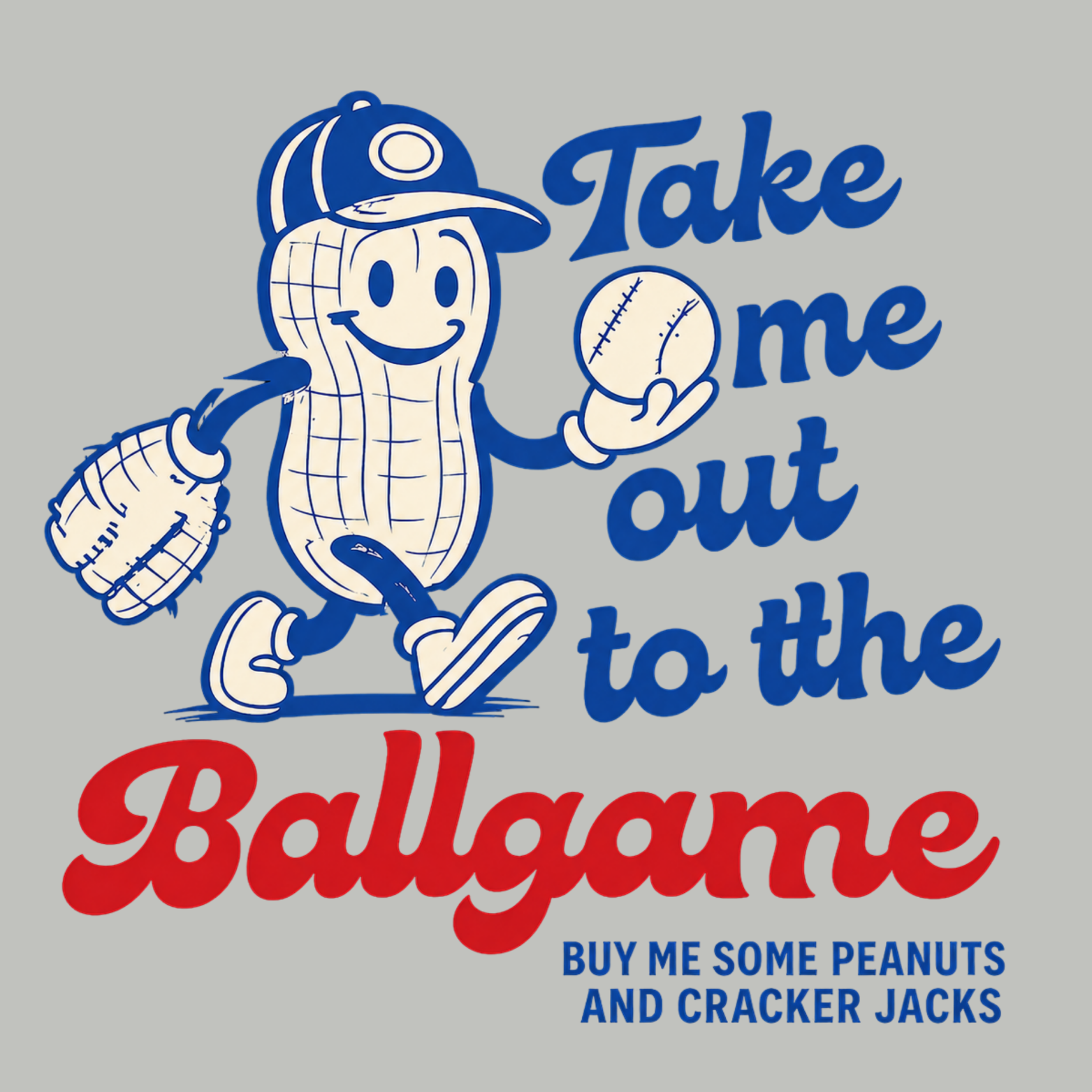 Take Me Out To The Ballgame Youth Triblend Tee - Athletic Heather design preview