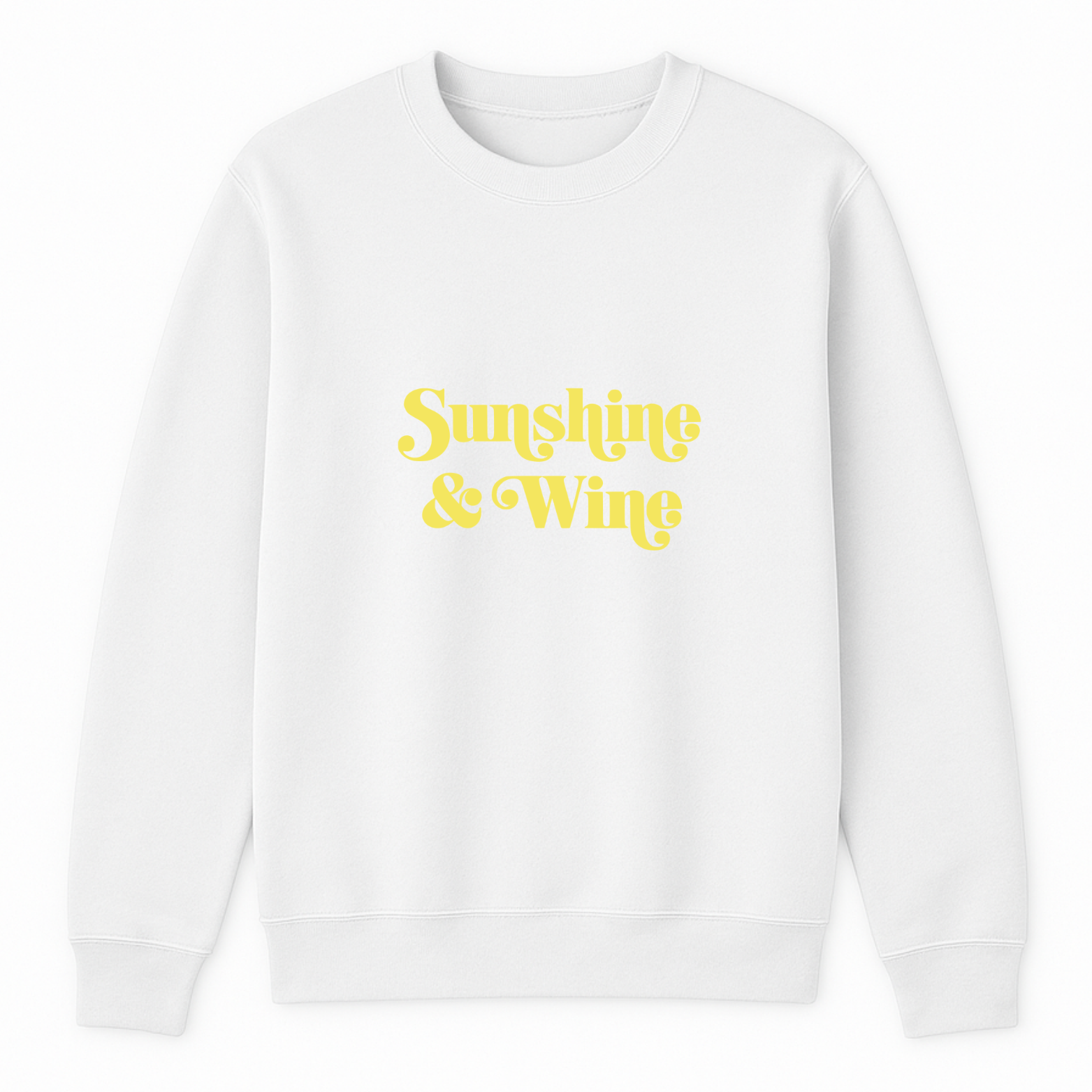 Sunshine & Wine Crewneck Sweatshirt - White mockup