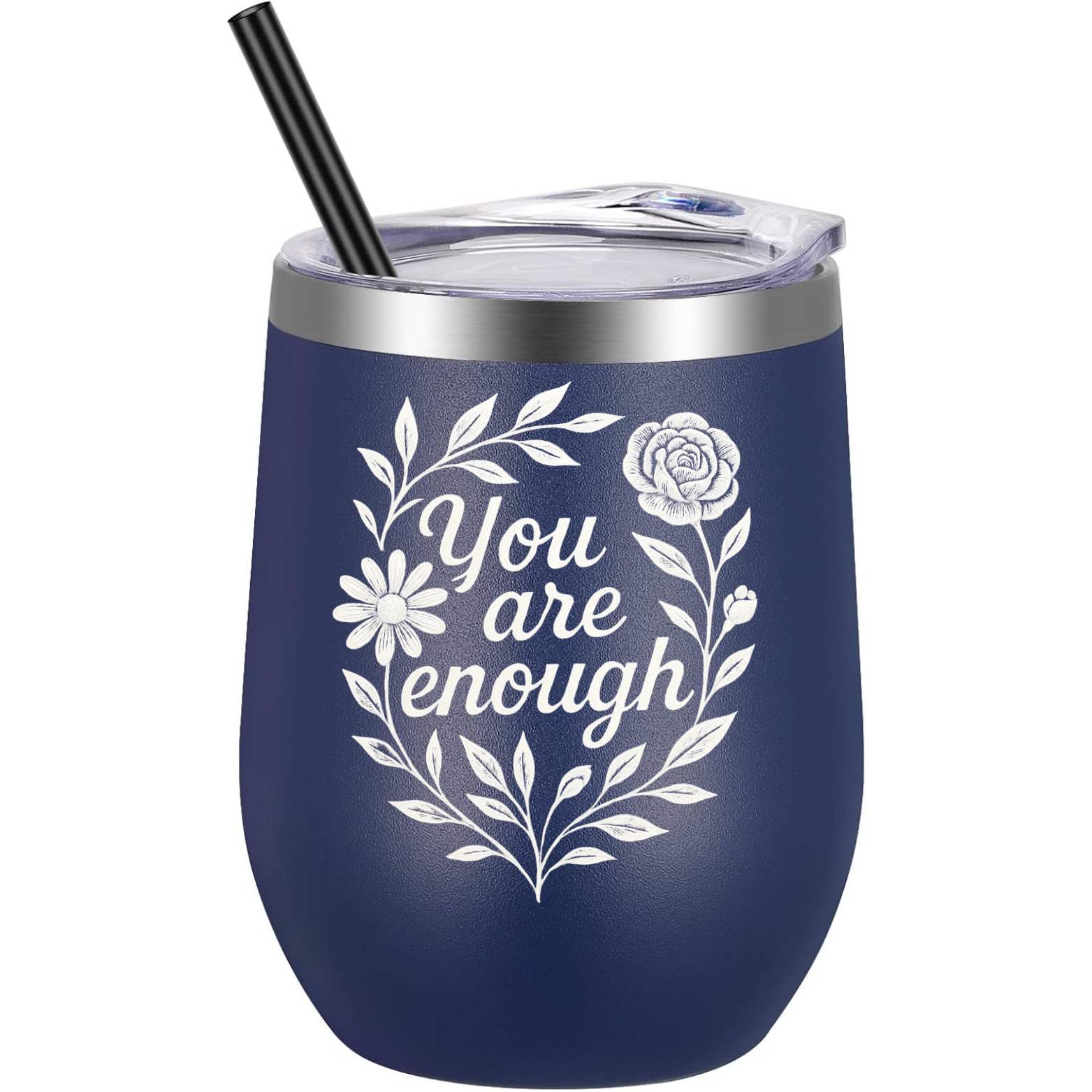 You Are Enough Wine Tumbler - Navy