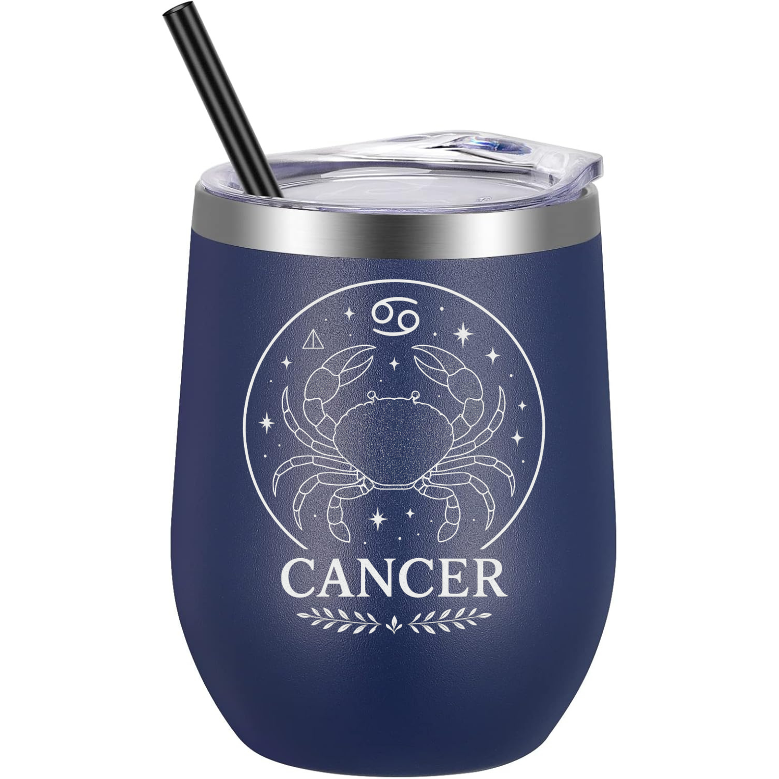 Cancer Wine Tumbler - Navy
