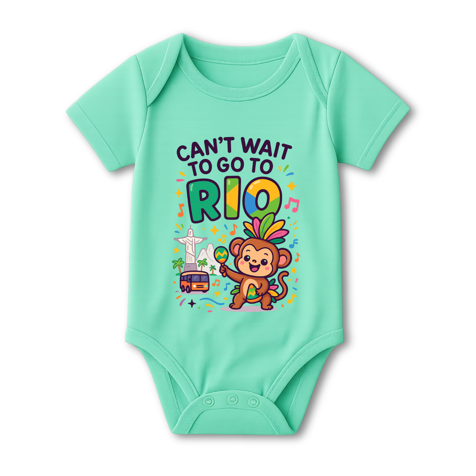 Can't Wait To Go To Rio Baby Onesie color variation 2