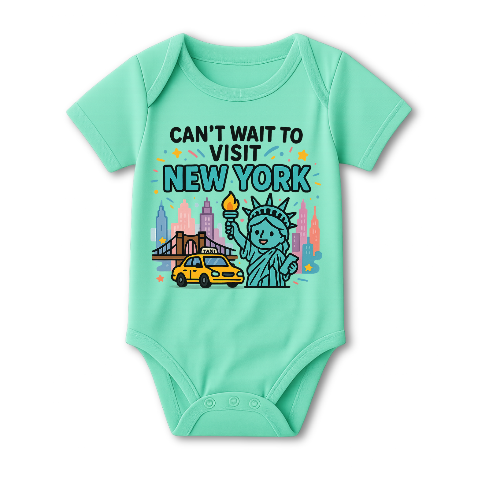 Can't Wait To Visit New York Baby Onesie color variation 2