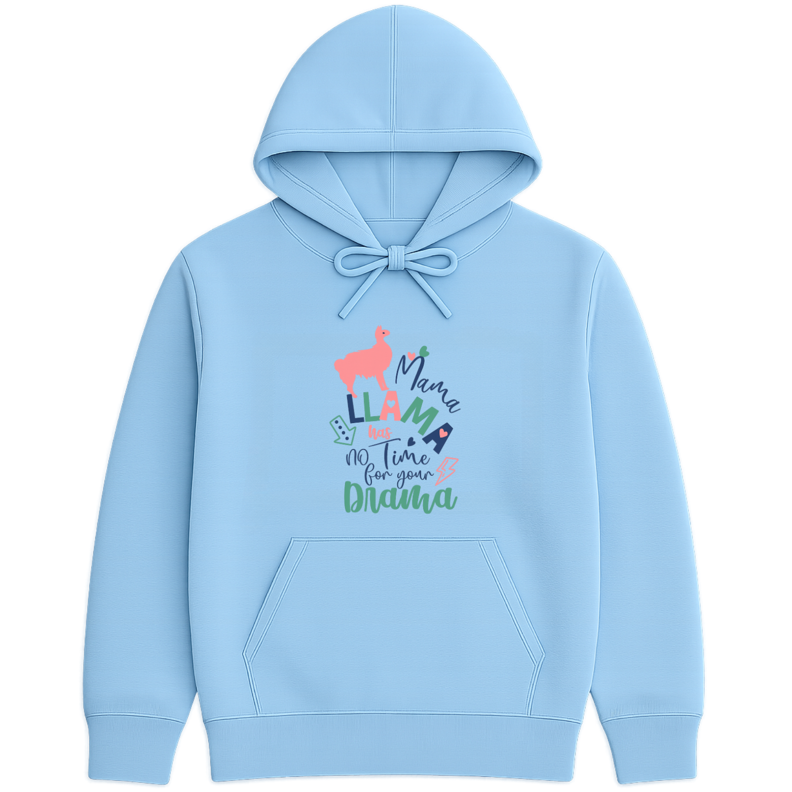 Mama Llama Hoodie - Blue mockup