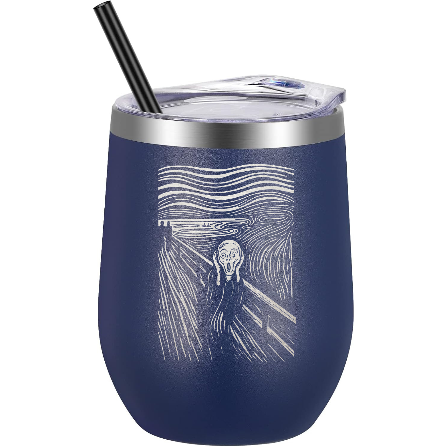 The Scream Wine Tumbler - Navy