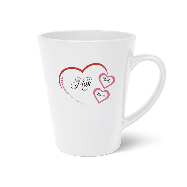 Mom Heart Personalized Latte Mug