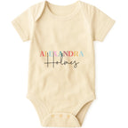 Colorful Name Baby Onesie hero product mockup