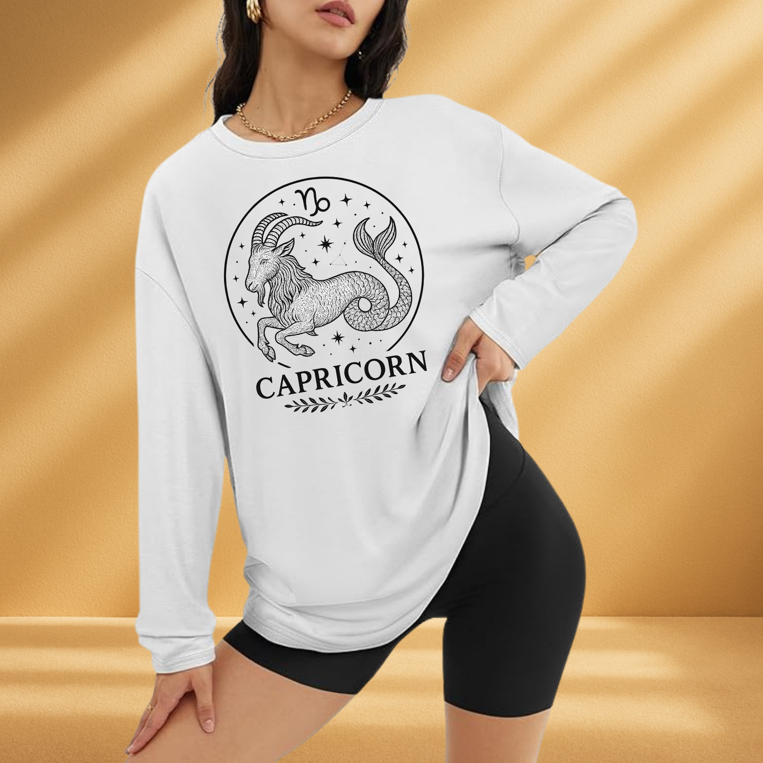 Capricorn Long Sleeve Tee – Zodiac Astrology Horoscope Graphic Shirt