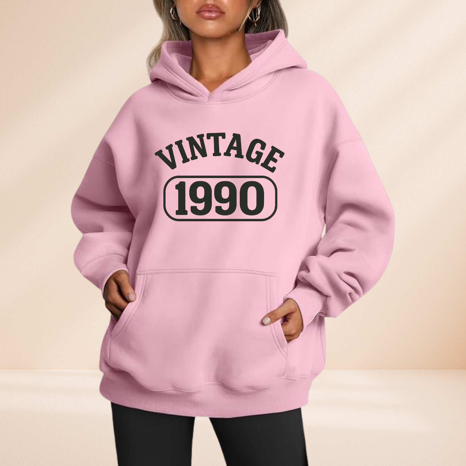 Vintage 1990 Hoodie – Retro 90s Birthday Year Graphic Sweatshirt – Classic Milestone Gift