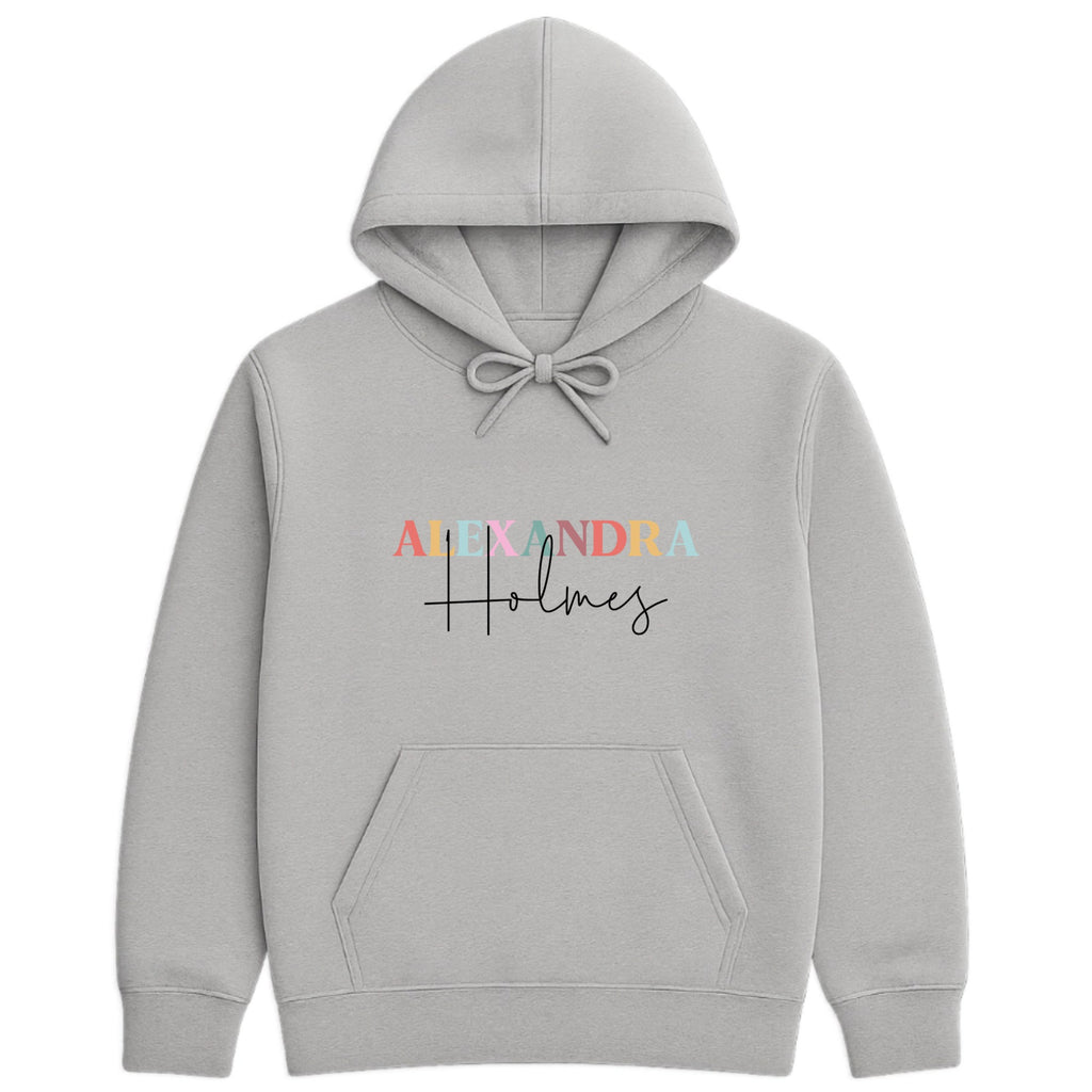 Colorful Name Hoodie hero product mockup