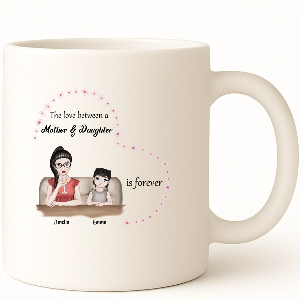 The love between a mother and daughter is forever Coffee Mug hero product mockup