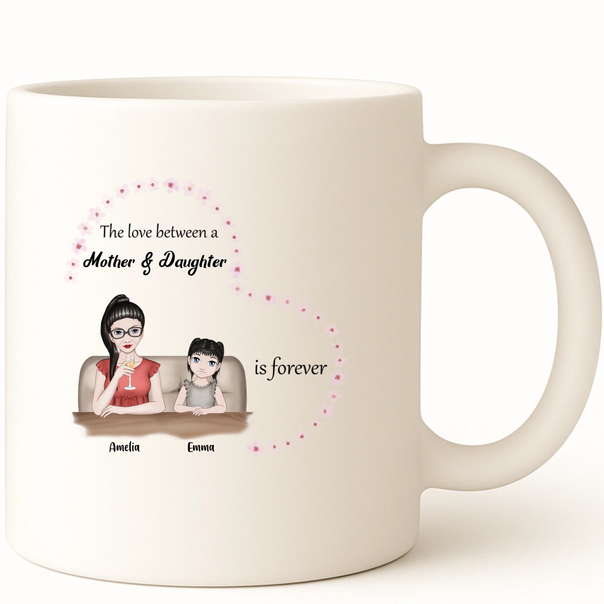The love between a mother and daughter is forever Coffee Mug hero product mockup