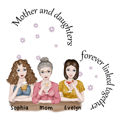 Mother and daughters forever linked together Hoodie alternate product view 2