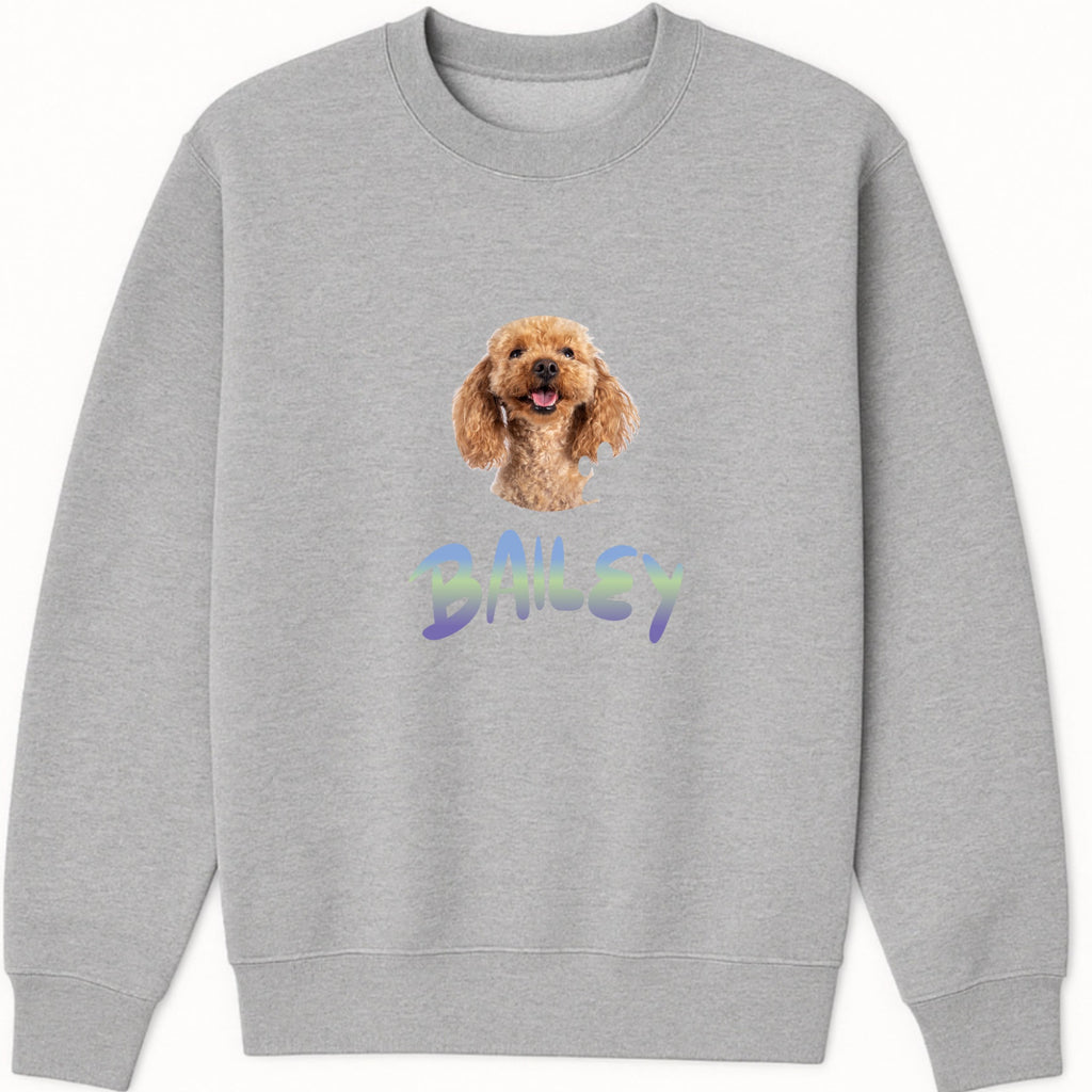 Pet Photo with name in Gradient Finish Sweatshirt hero product mockup