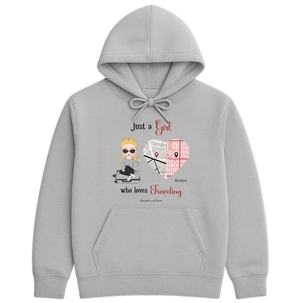 Just a Girl who loves Traveling Hoodie hero product mockup
