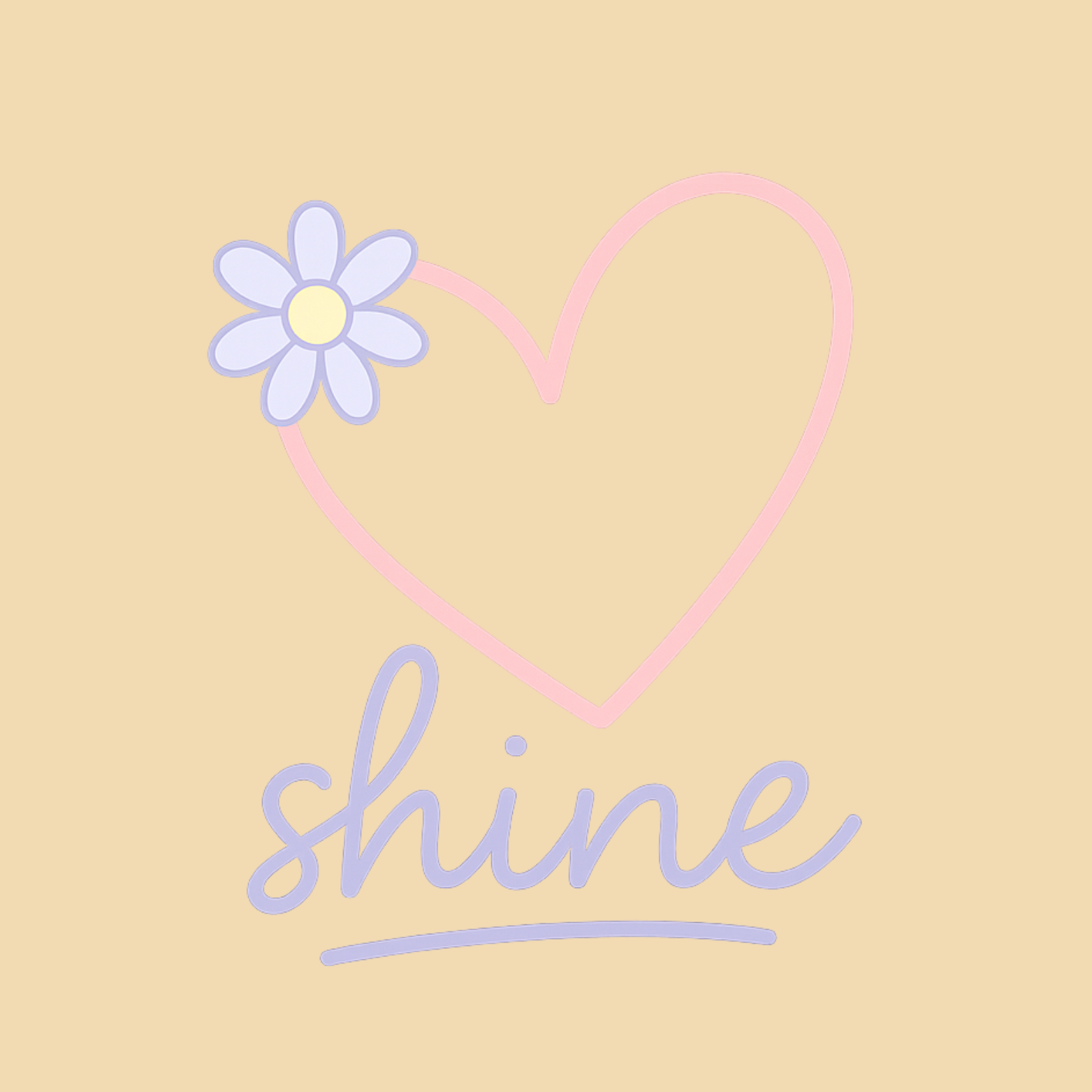 Shine Hoodie – Cute Pastel Daisy Heart Graphic Sweatshirt – Positive Aesthetic Gift