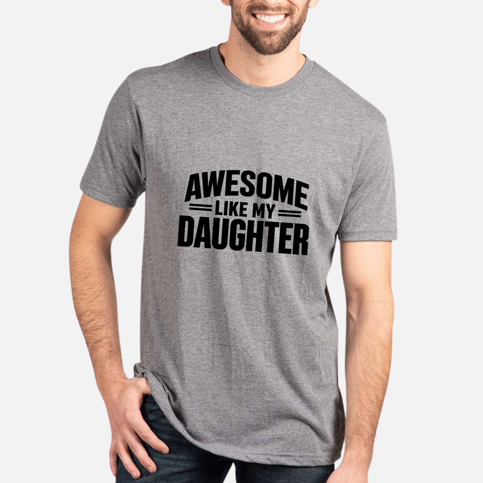 Awesome Like My Daughter Classic T-Shirt - Sports Grey front mockup