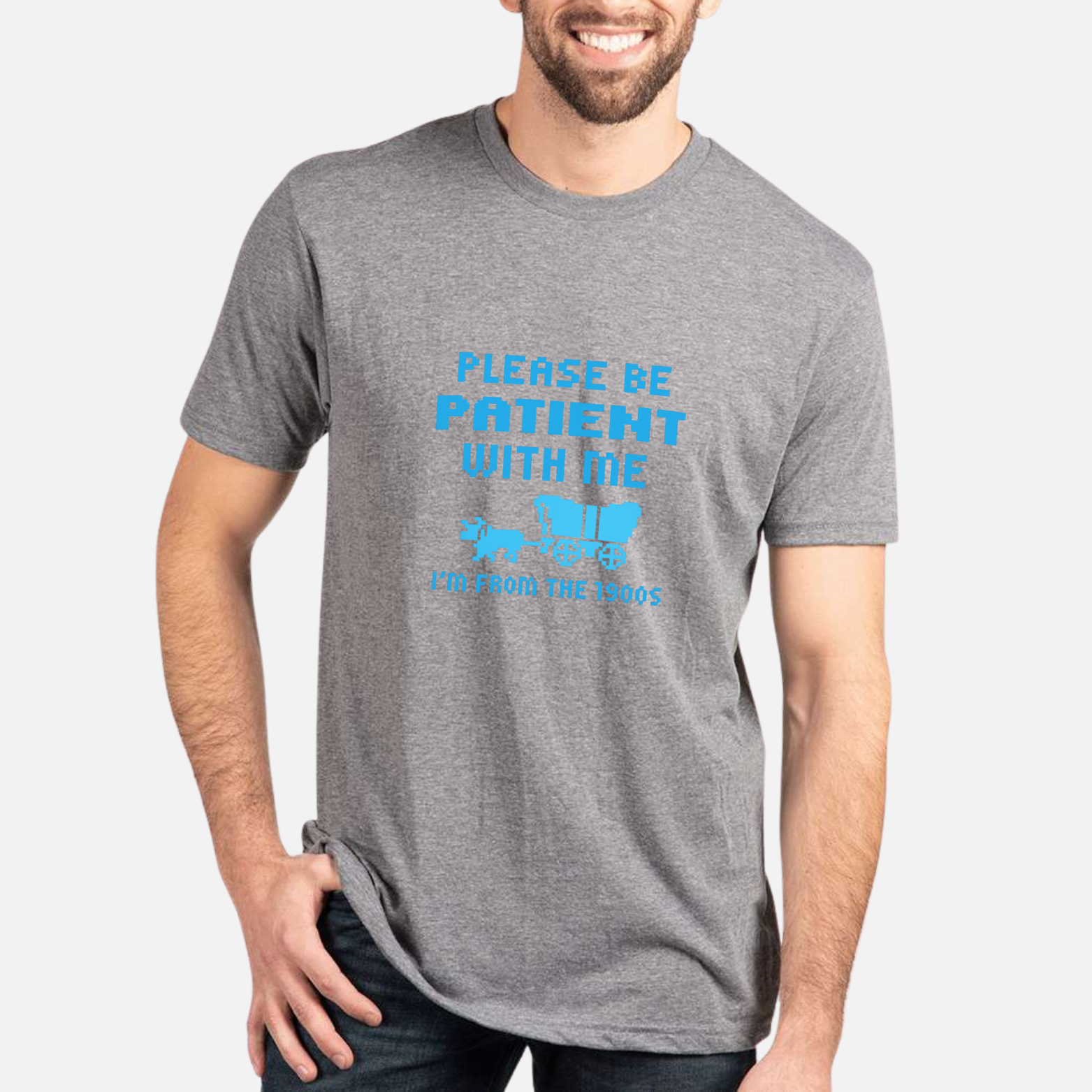 Please Be Patient I'm From The 1900s Classic T-Shirt - Sports Grey front mockup