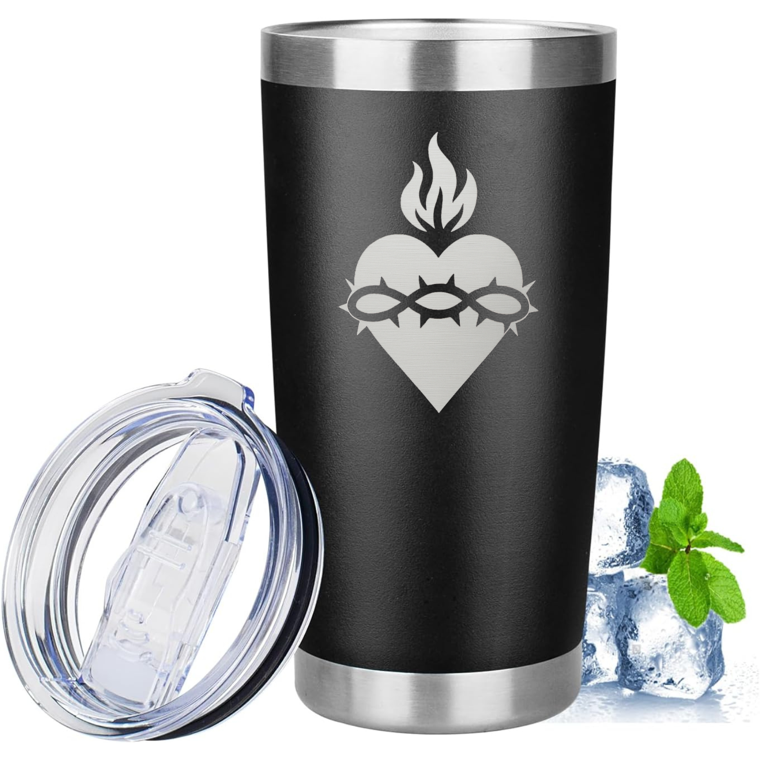 Sacred Heart 20oz Tumbler - Black