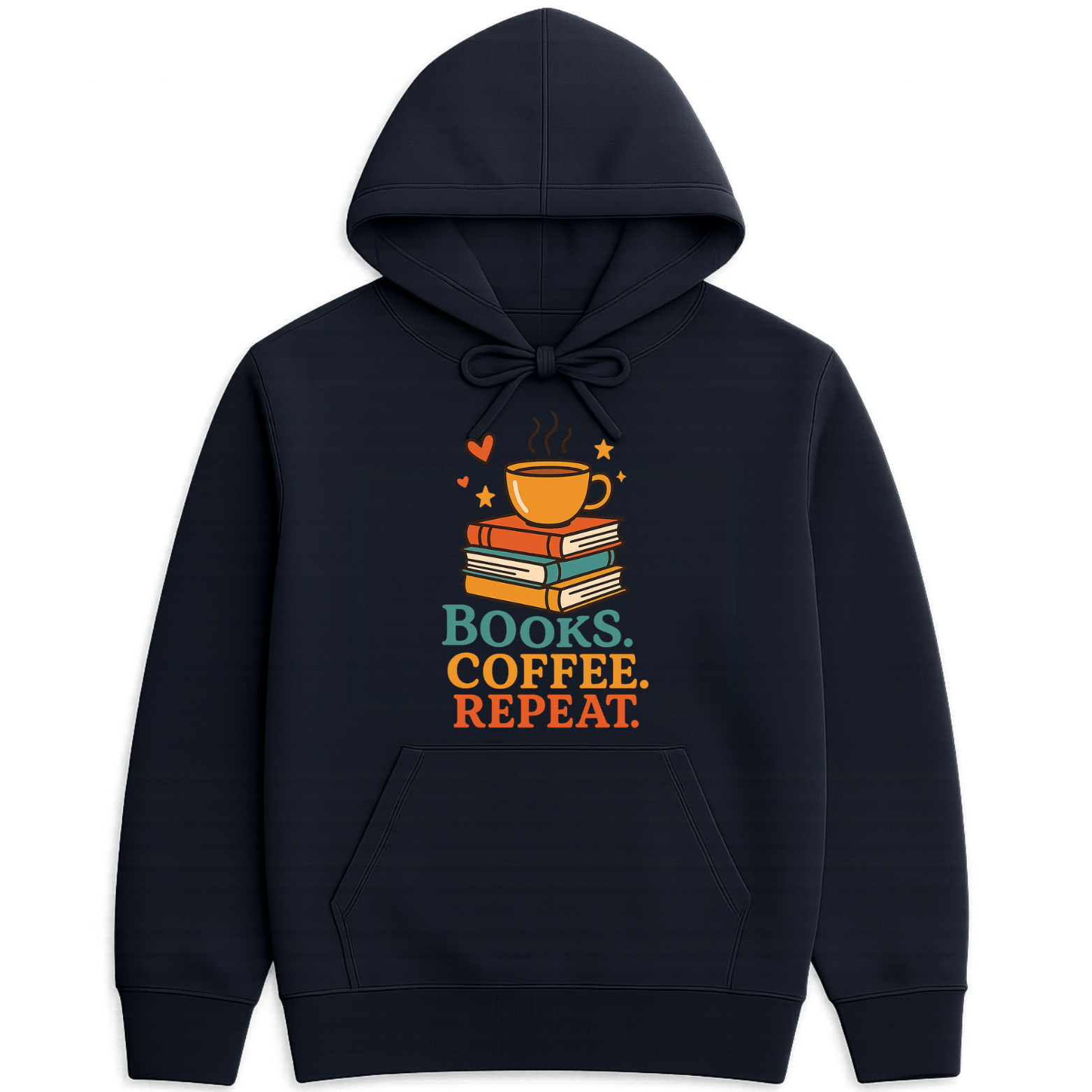 Books Coffee Repeat Hoodie - Navy