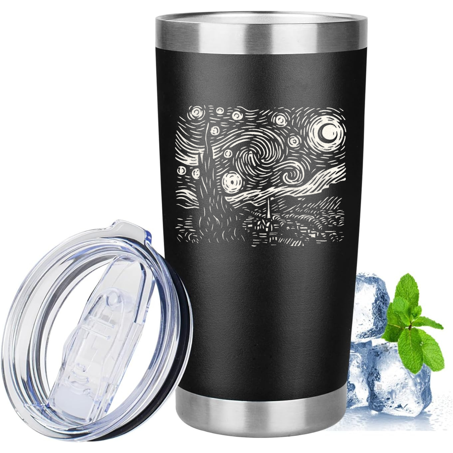 Starry Night 20oz Tumbler - Black