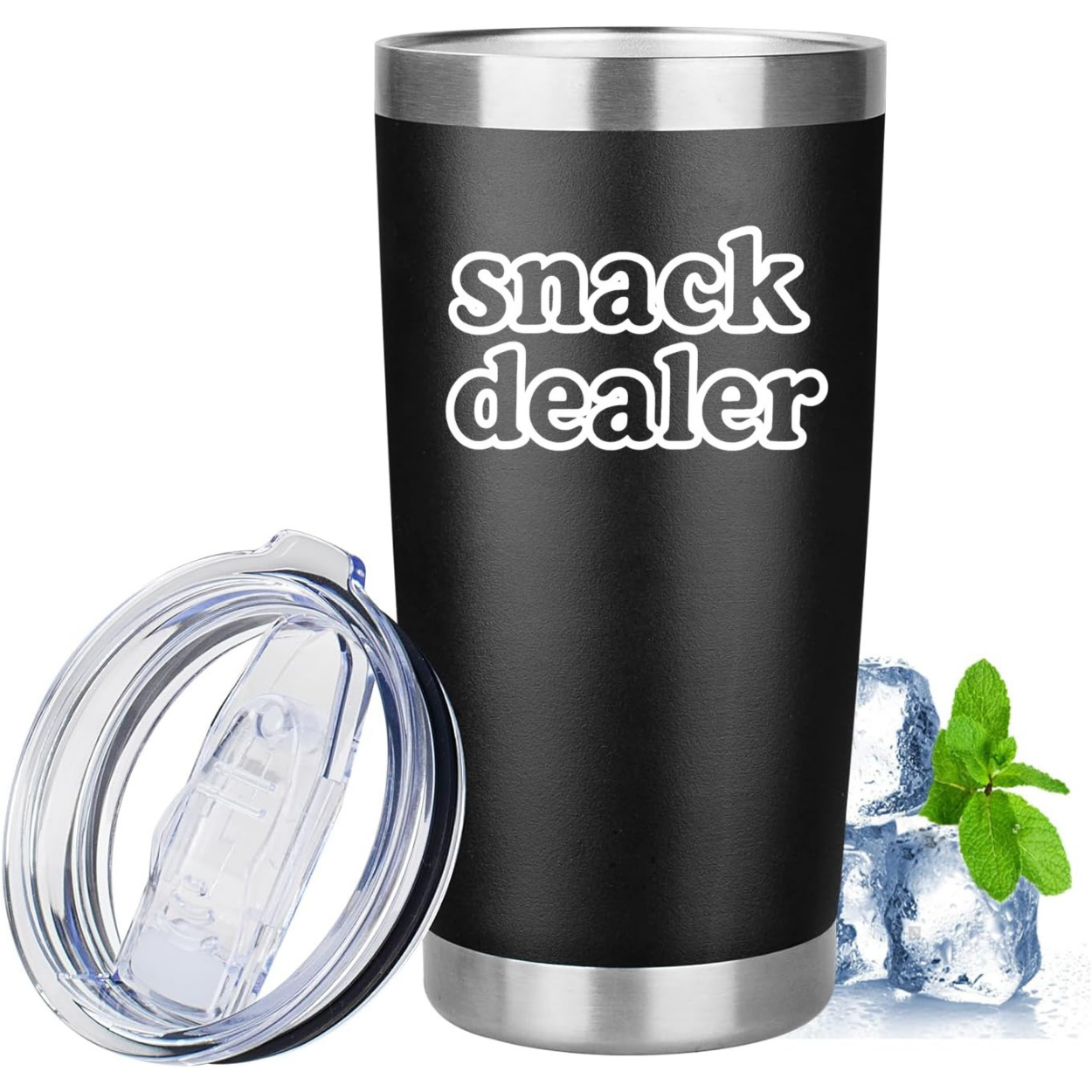 Mom Snack Dealer 20oz Tumbler - Black mockup
