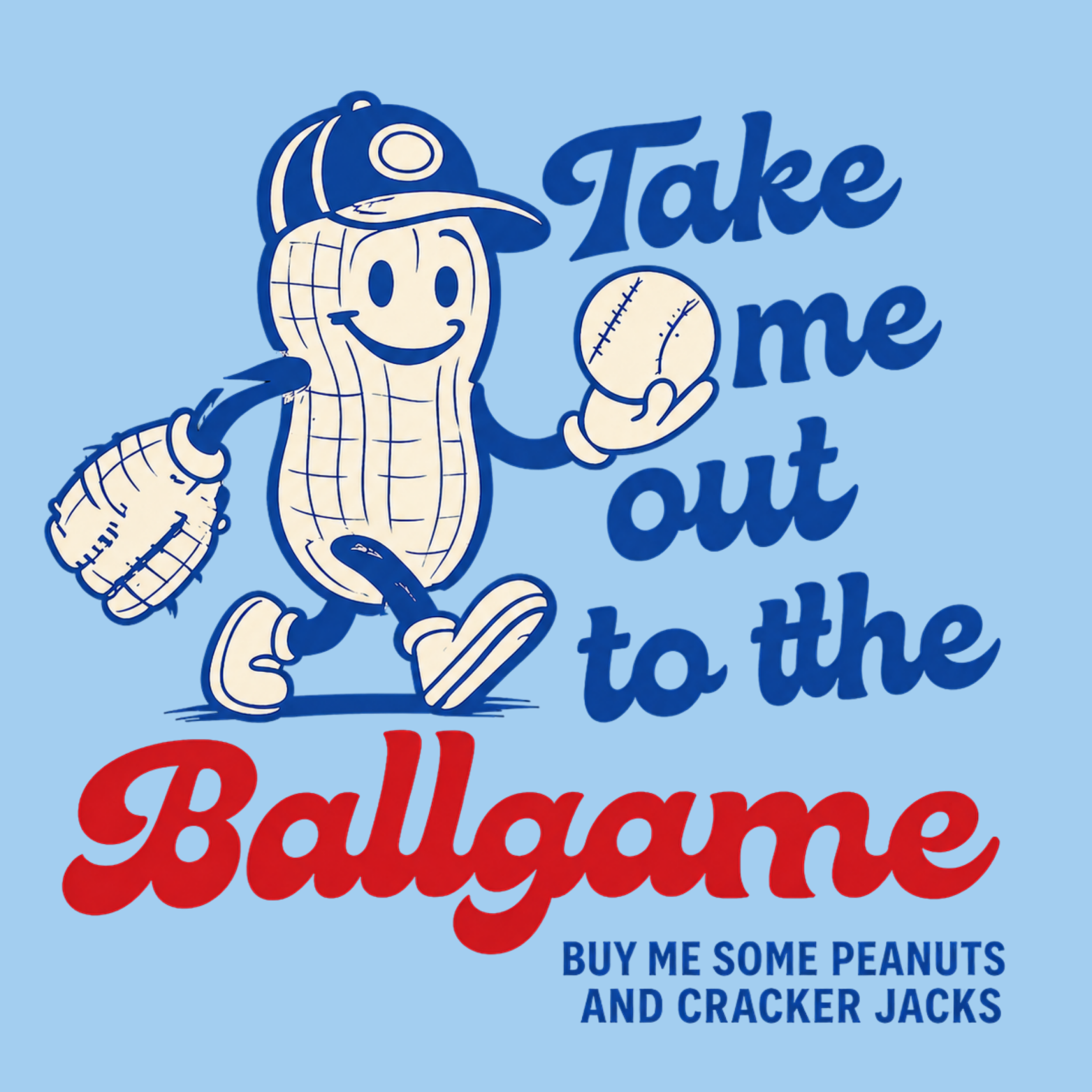Take Me Out To The Ballgame Hoodie - Blue design preview