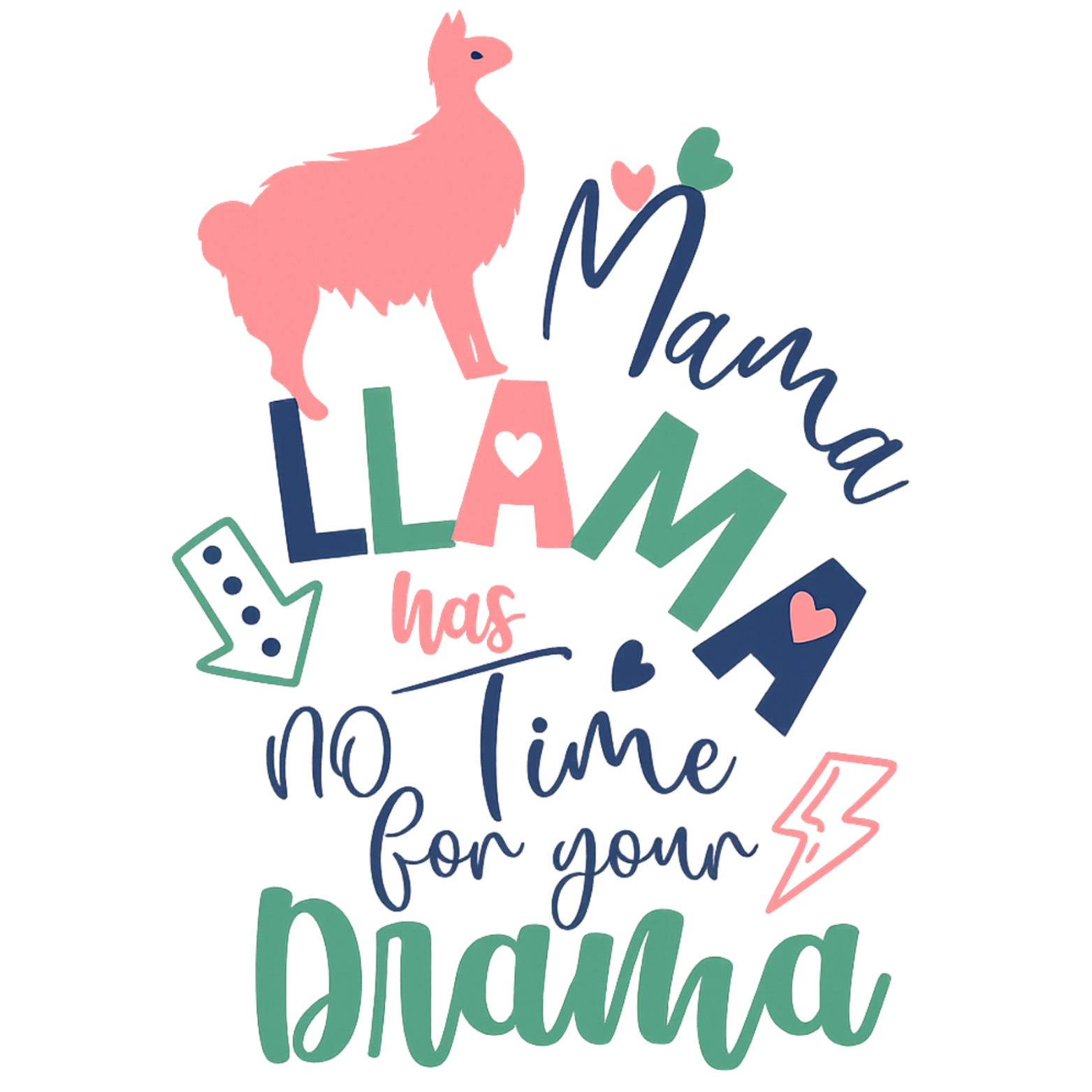 Mama Llama Crewneck Sweatshirt - White design preview