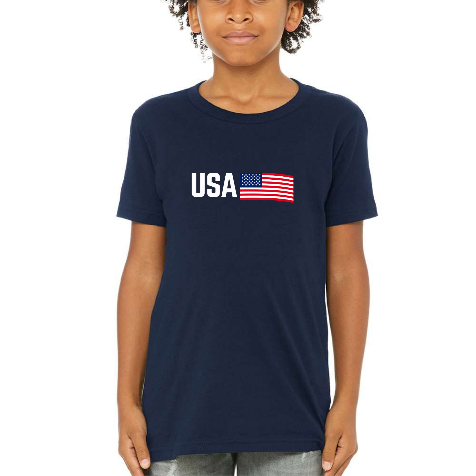 USA Youth Triblend Tee - Navy front mockup