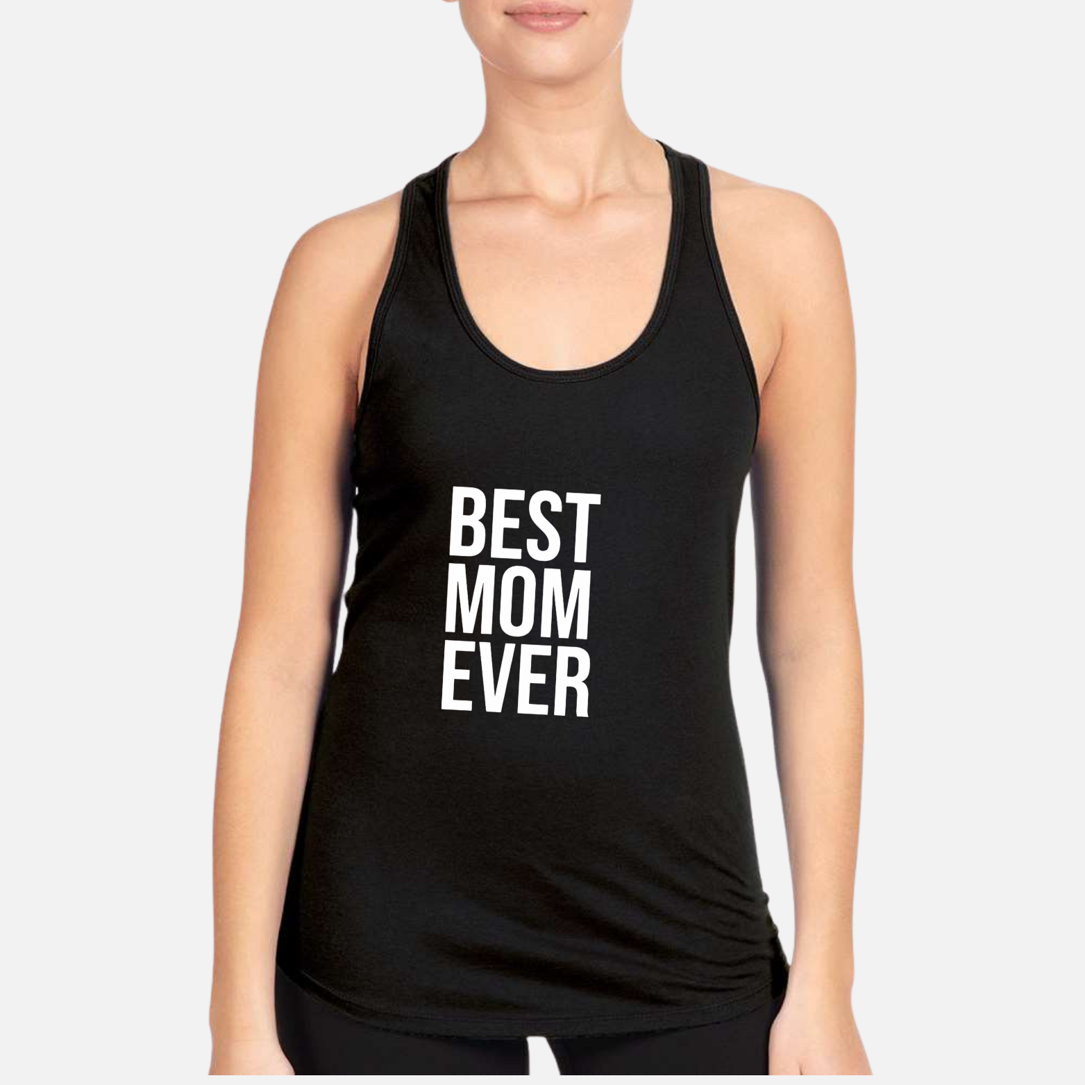 Best Mom Ever Women's Racerback Tank - Desert Pink front mockup