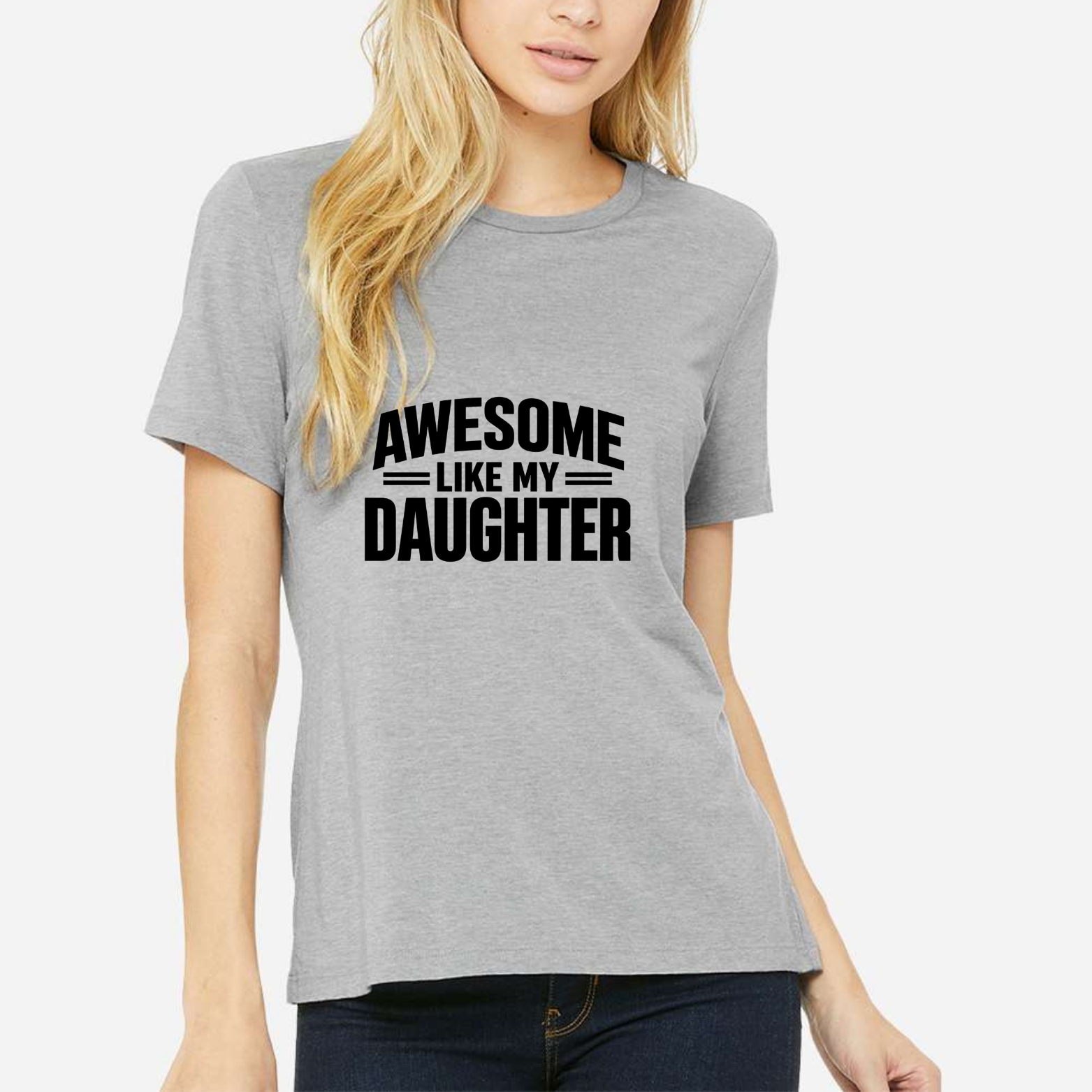 Awesome Like My Daughter Women's Ultra-Premium Triblend T-Shirt - Heather Grey front mockup
