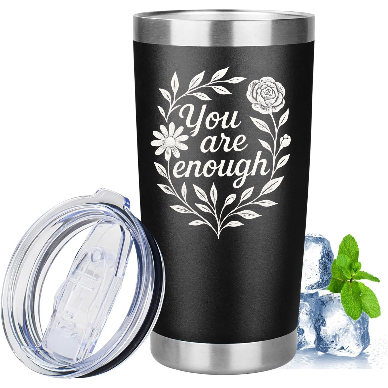 You Are Enough 20oz Tumbler - Black