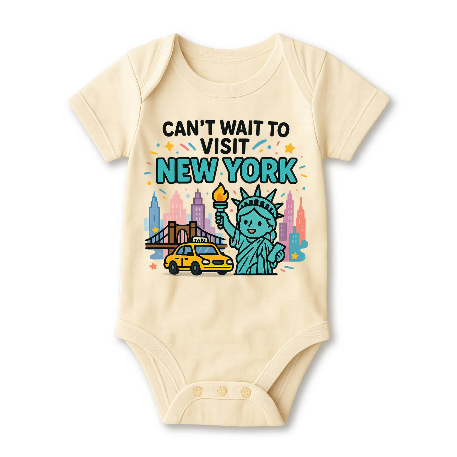 Can't Wait To Visit New York Baby Onesie color variation 3