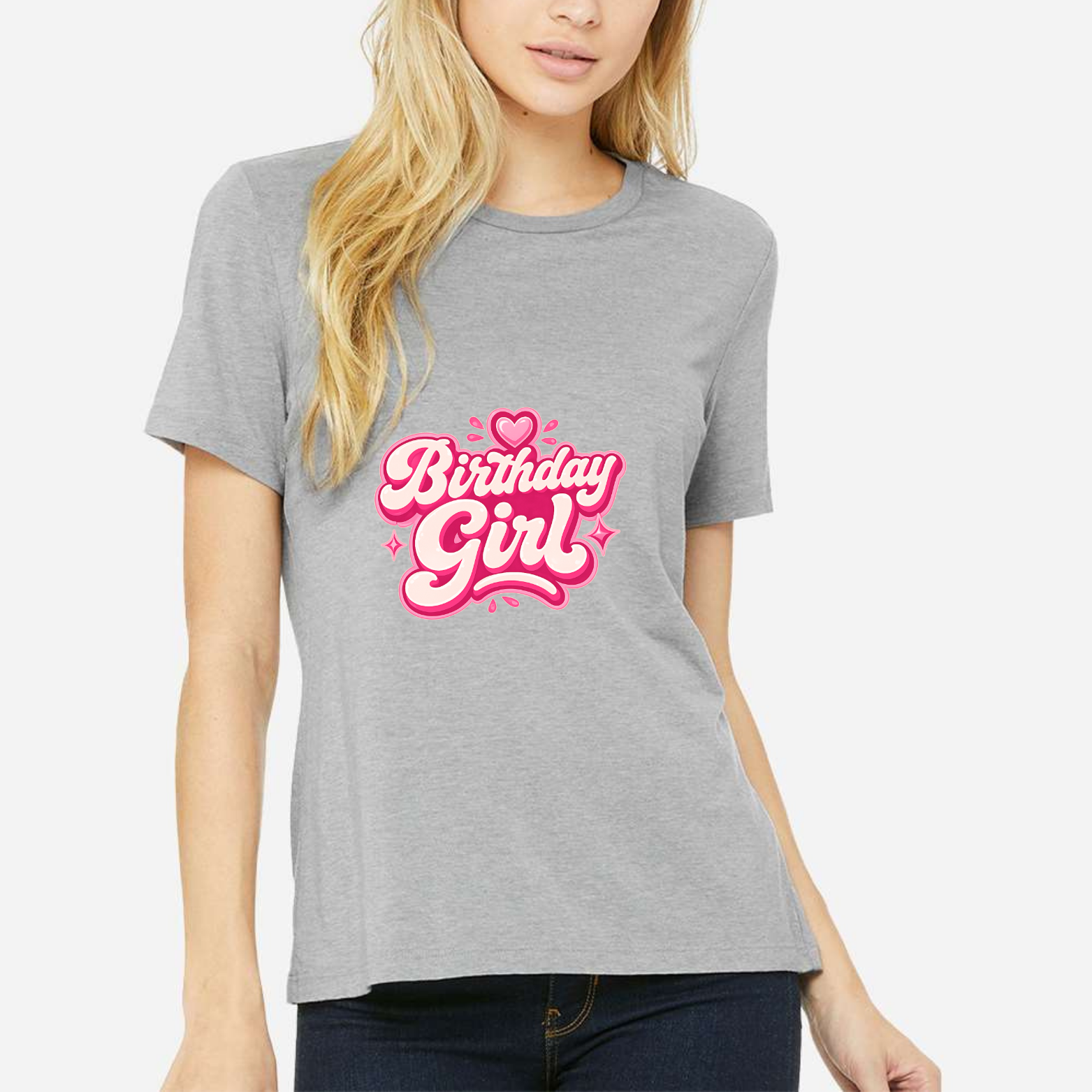 Birthday Girl Women's Ultra-Premium Triblend T-Shirt - Heather Grey front mockup