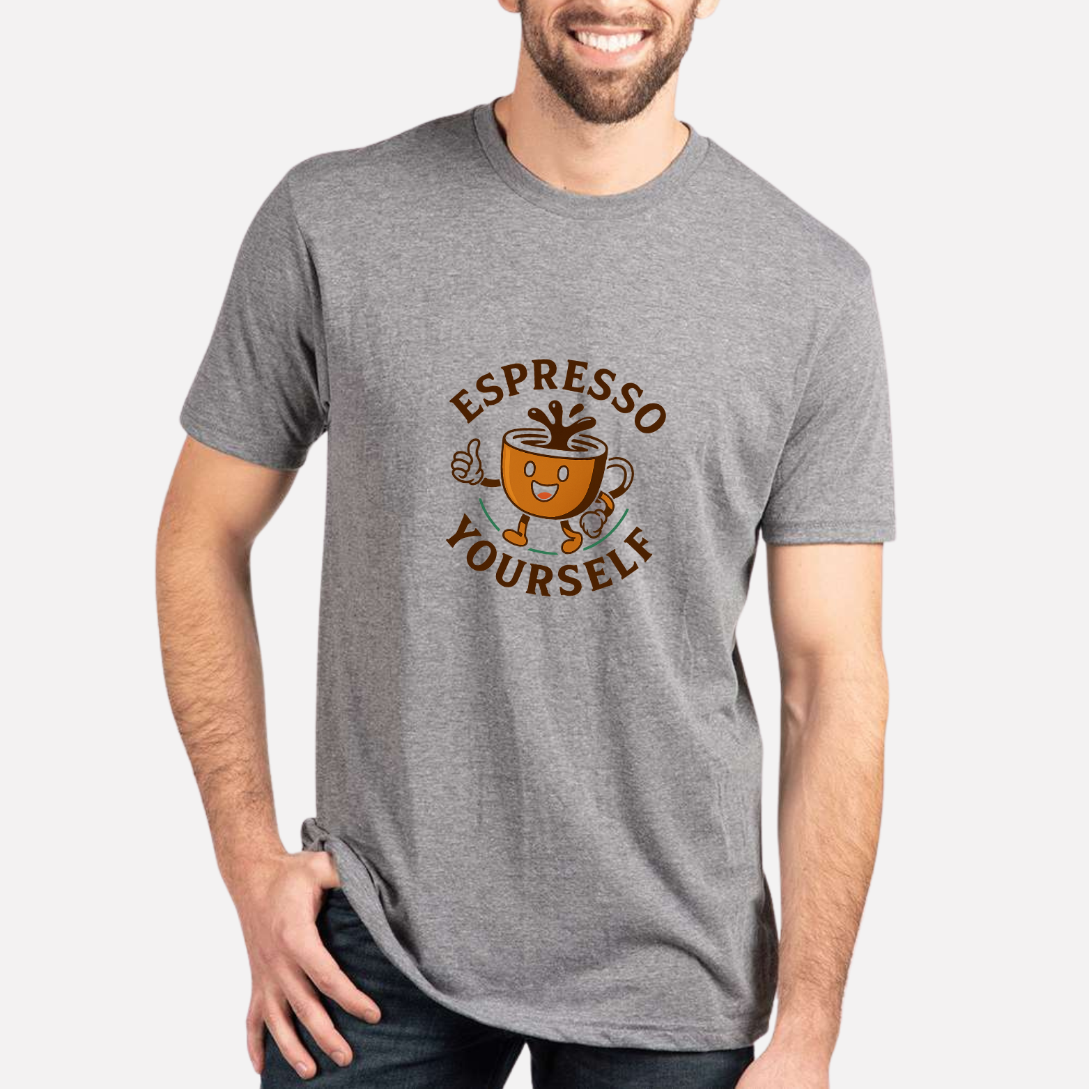Espresso Yourself Classic T-Shirt - Sports Grey front mockup