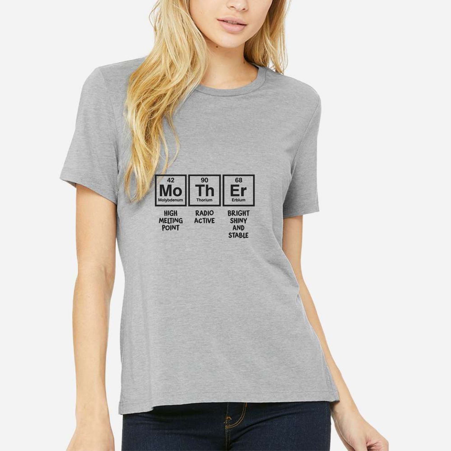 Mom Chemistry Women's Ultra-Premium Triblend T-Shirt - Heather Grey front mockup