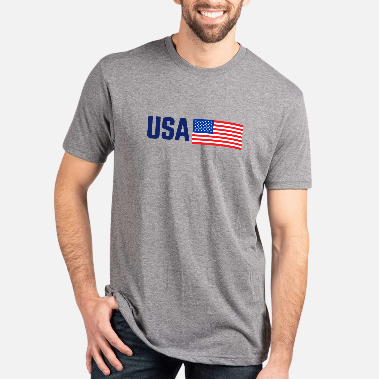 USA Classic T-Shirt - Sports Grey front mockup